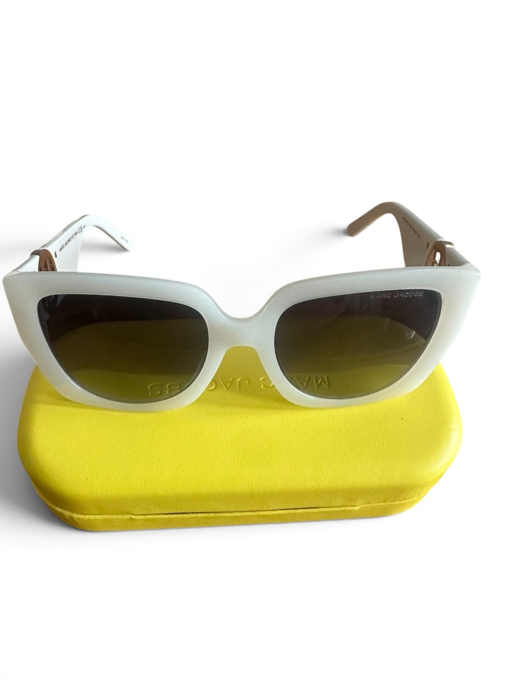Marc Jacobs MARC 687/S White Geometric Sunglasses w/ Case SZJ/9O - Picture 9 of 9